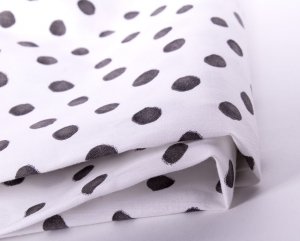Kawaii dots//cotton//slub//black