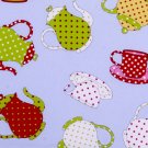 pot and tea cup// blue//1 yard