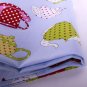 pot and tea cup// blue//1 yard