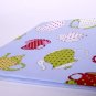 pot and tea cup// blue//1 yard