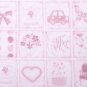 antique stamp style//pink//1yard