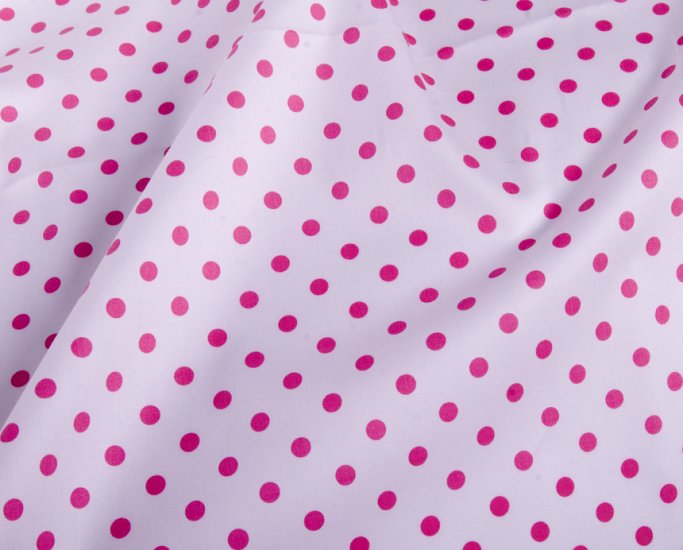 7mm pink dots in white//cotton