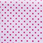 7mm pink dots in white//cotton