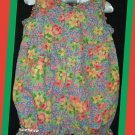 Cornelloki Girl Orange Floral Bubble Romper Ruffles 1