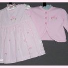 Little Me Seersucker 2 Pc Pink Dress Sweater Easter 6M