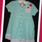 Zutano Girl Aqua Gingham Seersucker SS Dress 2