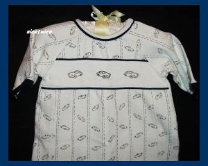 Laura Ashley Boys Cotton Sacque Gown Cars Newborn