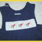 House of Hatten Boy Navy Smocked Romper Rockets 18
