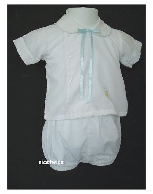 House of Hatten Boy White Easter Shorts Set 6 M