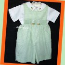 Vive La Fete Boy Green Gingham Easter Jon Set 18 M
