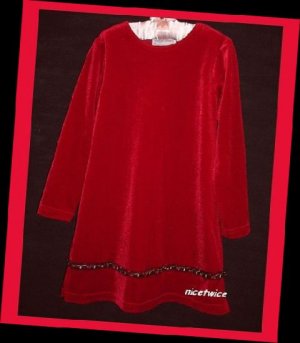 Maggie Breen Girl Red Christmas Dress Beaded Flowers 4
