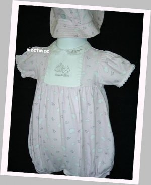 Absorba Girl Pink Bubble Hat Set Easter Rabbit 9 M