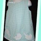 Kellys Kids Girl Blue Green Seersucker Dress Rabbits 3