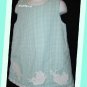 Kellys Kids Girl Blue Green Seersucker Dress Rabbits 3