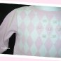 Friedknit Creations Pink Sweater Knit Romper Argyle 3M