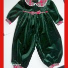 Allison Ann Girl Green Christmas Romper Red Plaid 12 M