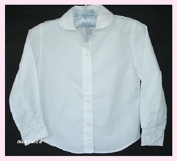 Authentic School Uniform Girl White LS Blouse 6X