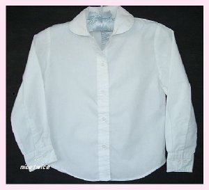 Authentic School Uniform Girl White LS Blouse 6X