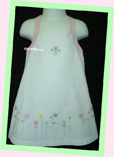 Emmas Garden Girl White Lined Sundress Flowers 2T