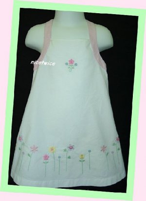 Emmas Garden Girl White Lined Sundress Flowers 2T