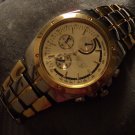 New Mens Gold And Silver Tone Watch 8" Length Multi Tone Stainless Steel Back UPC: