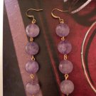 New GENUINE AMETHYST 12mm Round DANGLE EARRINGS Gold Gemstone Womens UPC