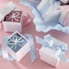 “It’s a Boy!" - "It's a Girl!” Giftbox Candles with Imprinted Ribbon- Set of 4