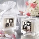“L-O-V-E” Engraved and Scented Square Votive Candle (Set of 4)