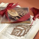 “Turning Leaves” Bookmark with Burgundy Silk Tassel