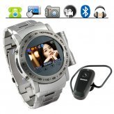 Gauntlet Stainless Steel Quad Band Watchphone + MP4