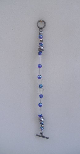 7"Purple/Clear Bead