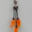 C- Colored feathered barrett, large