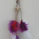 G- Colored feathered barrett, large