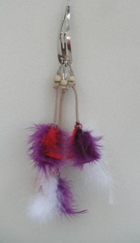 G- Colored feathered barrett, large