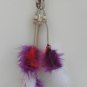 G- Colored feathered barrett, large