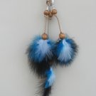 H- Colored feathered barrett, large