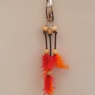 L- Colored feathered barrett, large