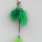 A- Colored feathered barrett, medium