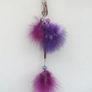 B- Colored feathered barrett, medium