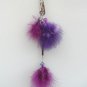 B- Colored feathered barrett, medium