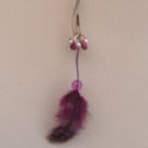 C- Colored feathered barrett, small