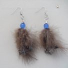 13- Pheasant feather w/ blue bead