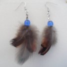 17- Pheasant feather w/ blue bead