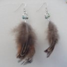 18- Pheasant feather w/ green beads
