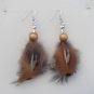 30- Pheasant feather w/ brown bead mix