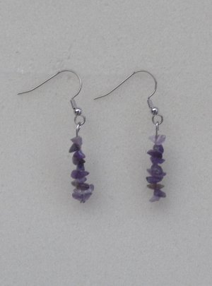 Amethyst, silver hoop