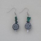 Malachite, silver hoop