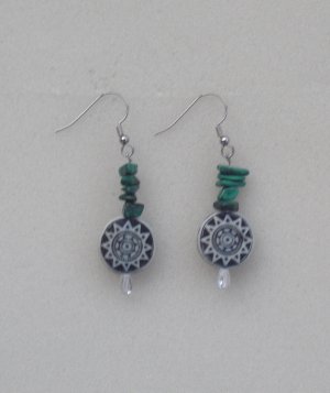 Malachite, silver hoop