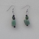 Jade,Adventurine, silver hoop