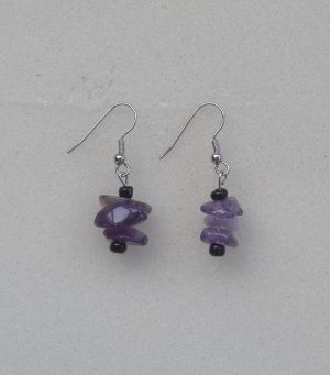 Amethyst, silver hoop